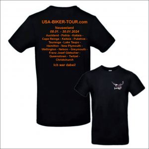 Tour-Shirt Neuseeland schwarz/orange