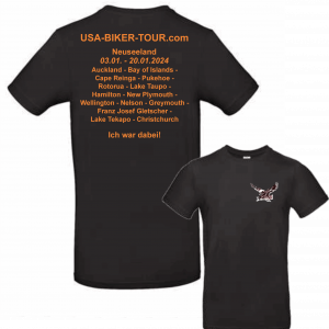 Tour-Shirt Neuseeland schwarz/orange