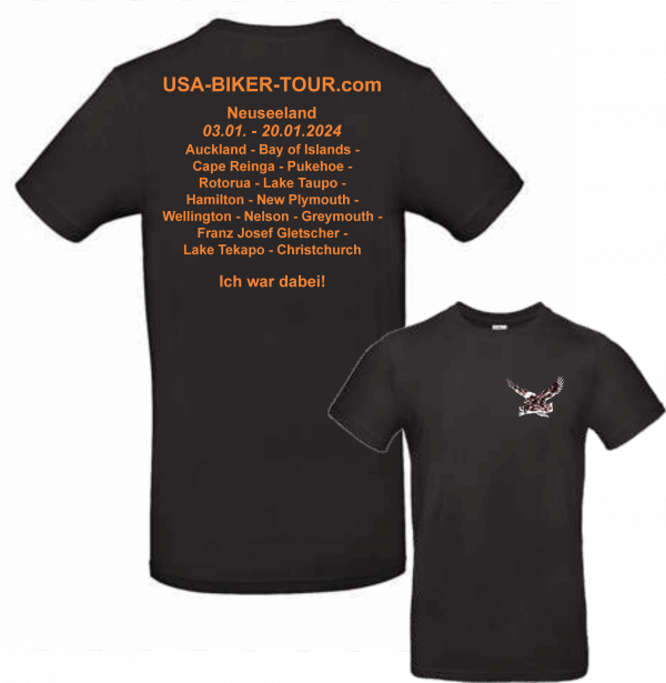 Tour-Shirt Neuseeland schwarz/orange
