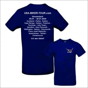 Tour-Shirt Neuseeland blau/weiß