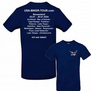 Tour-Shirt Neuseeland blau/weiß