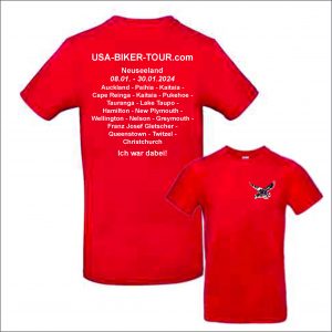 Tour-Shirt Neuseeland rot/weiß