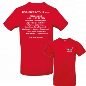 Tour-Shirt Neuseeland rot/weiß