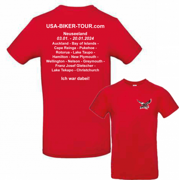 Tour-Shirt Neuseeland rot/weiß