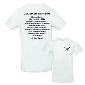 Tour-Shirt Neuseeland weiß/schwarz
