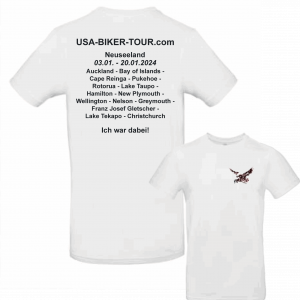 Tour-Shirt Neuseeland weiß/schwarz