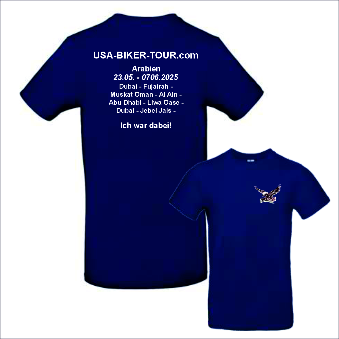 Tour-Shirt Arabien blau/weiß