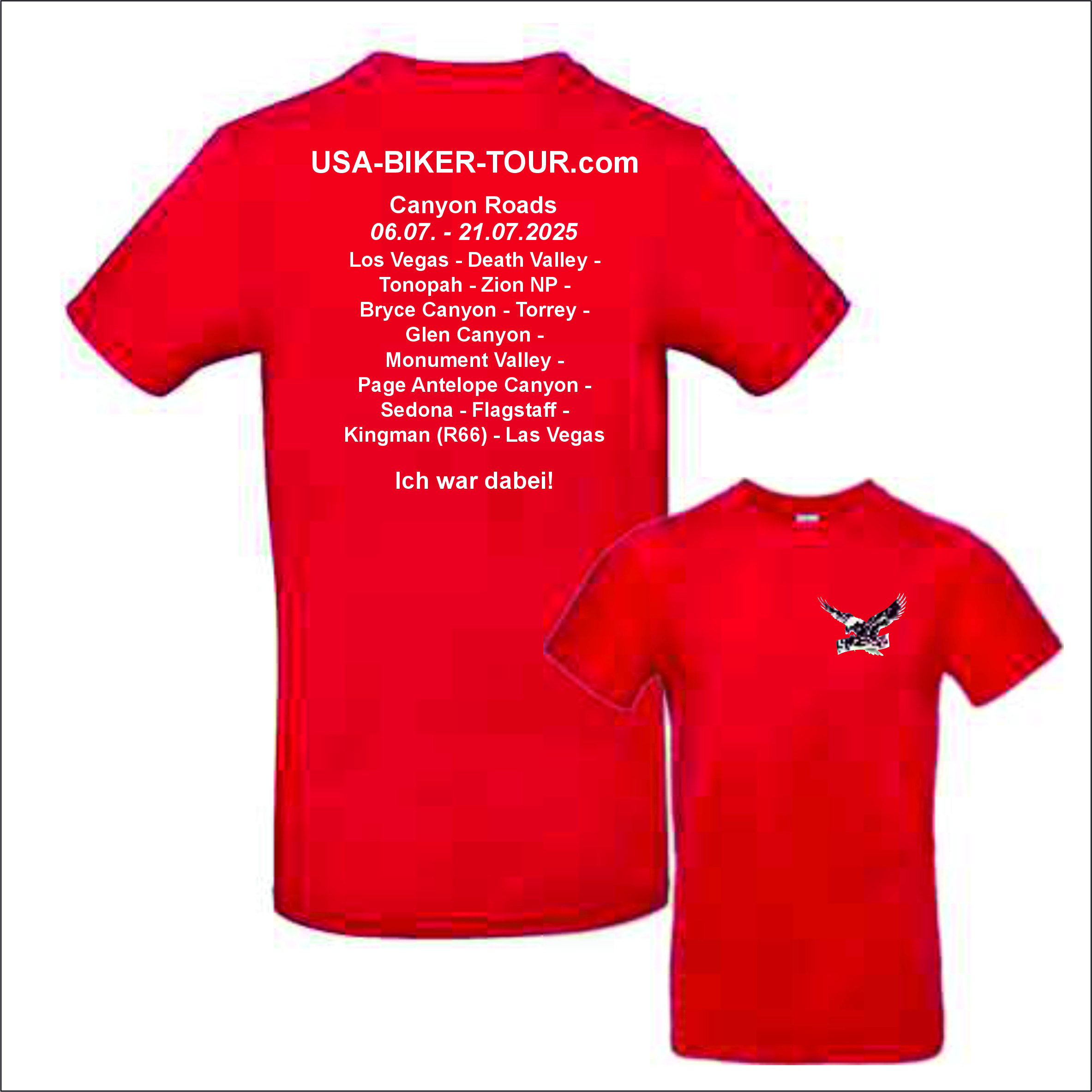 Tour-Shirt Canyon Roads rot/weiß