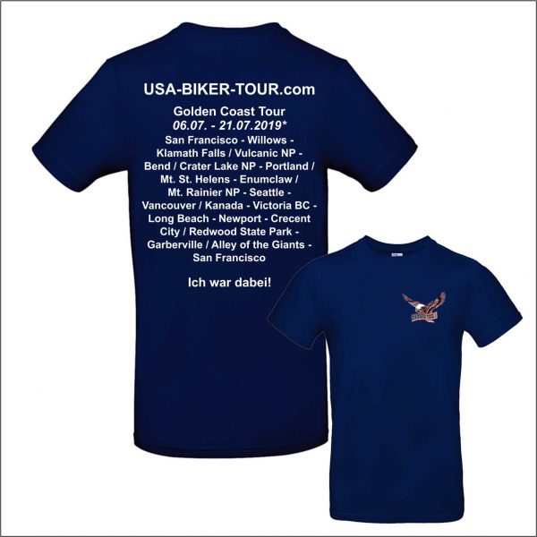Tour-Shirt Golden Coast blau/weiß