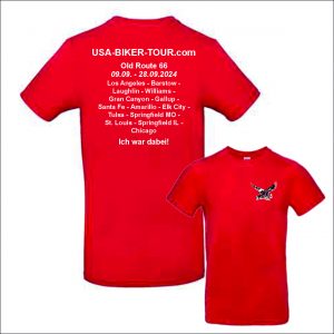 Tour-Shirt Old Route 66 rot/weiß