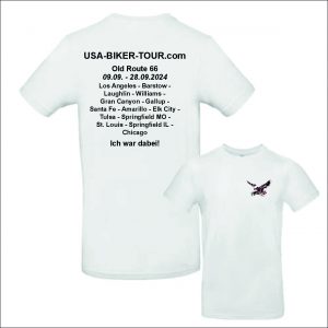 Tour-Shirt Old Route 66 weiß/schwarz