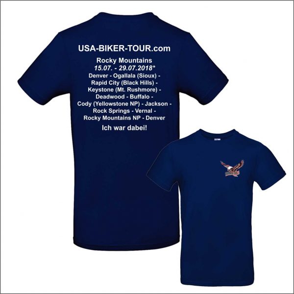 Tour-Shirt Rocky Mountains blau/weiß