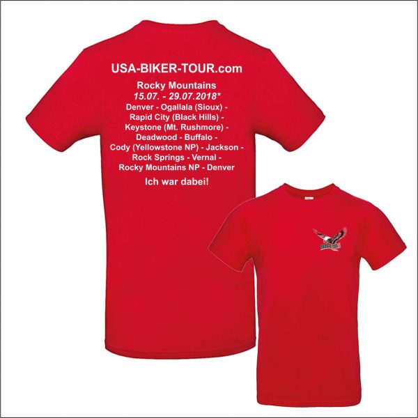 Tour-Shirt Rocky Mountains rot/weiß