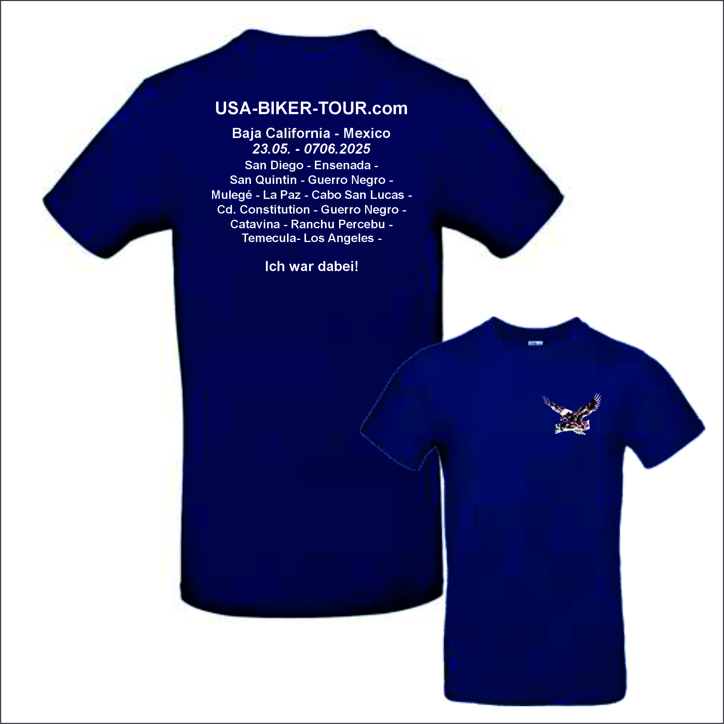 Tour-Shirt Mexico blau/weiß